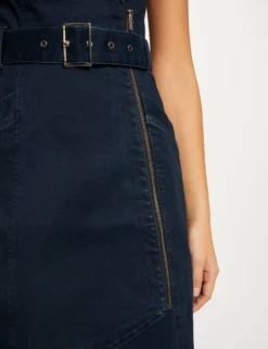 Robe Ajustée Drapée Sans Manches En Jean Jean Brut Femme -Mode de Reve Magasin robe ajustee drapee sans manches en jean jean brut femme vue4 32536300942460305