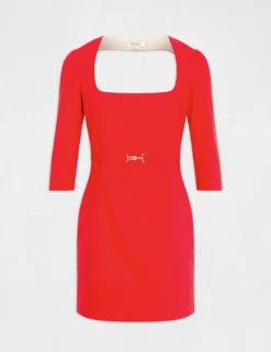 Robe Ajustée Encolure Carrée Dos Ouvert Rouge Femme 10 Robe Ajustée Encolure Carrée Dos Ouvert Rouge Femme -Mode de Reve Magasin robe ajustee encolure carree dos ouvert rouge femme vue3 32536300951690500