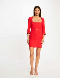 Robe Ajustée Encolure Carrée Dos Ouvert Rouge Femme 9 Robe Ajustée Encolure Carrée Dos Ouvert Rouge Femme -Mode de Reve Magasin robe ajustee encolure carree dos ouvert rouge femme vue5 32536300951690500