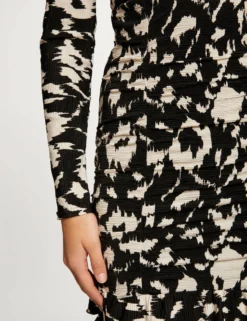 Robe Ajustée Froncée Imprimé Abstrait Multico Femme 7 Robe Ajustée Froncée Imprimé Abstrait Multico Femme -Mode de Reve Magasin robe ajustee froncee imprime abstrait multico femme vue6 32536300945540900