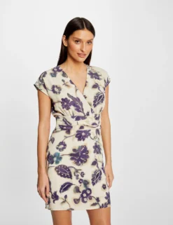 Robe Ajustée Imprimé Floral Multico Femme