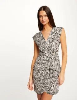 Robe Ajustée Imprimé Géométrique Multico Femme