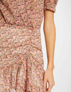 Robe Ajustée Imprimé Végétal Multico Femme -Mode de Reve Magasin robe ajustee imprime vegetal multico femme vue4 32536300904380900