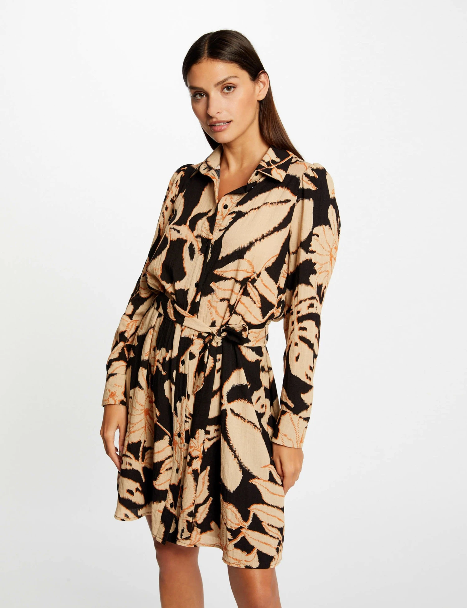 Robe Chemise Droite Imprimé Végétal Multico Femme 1 Robe Chemise Droite Imprimé Végétal Multico Femme