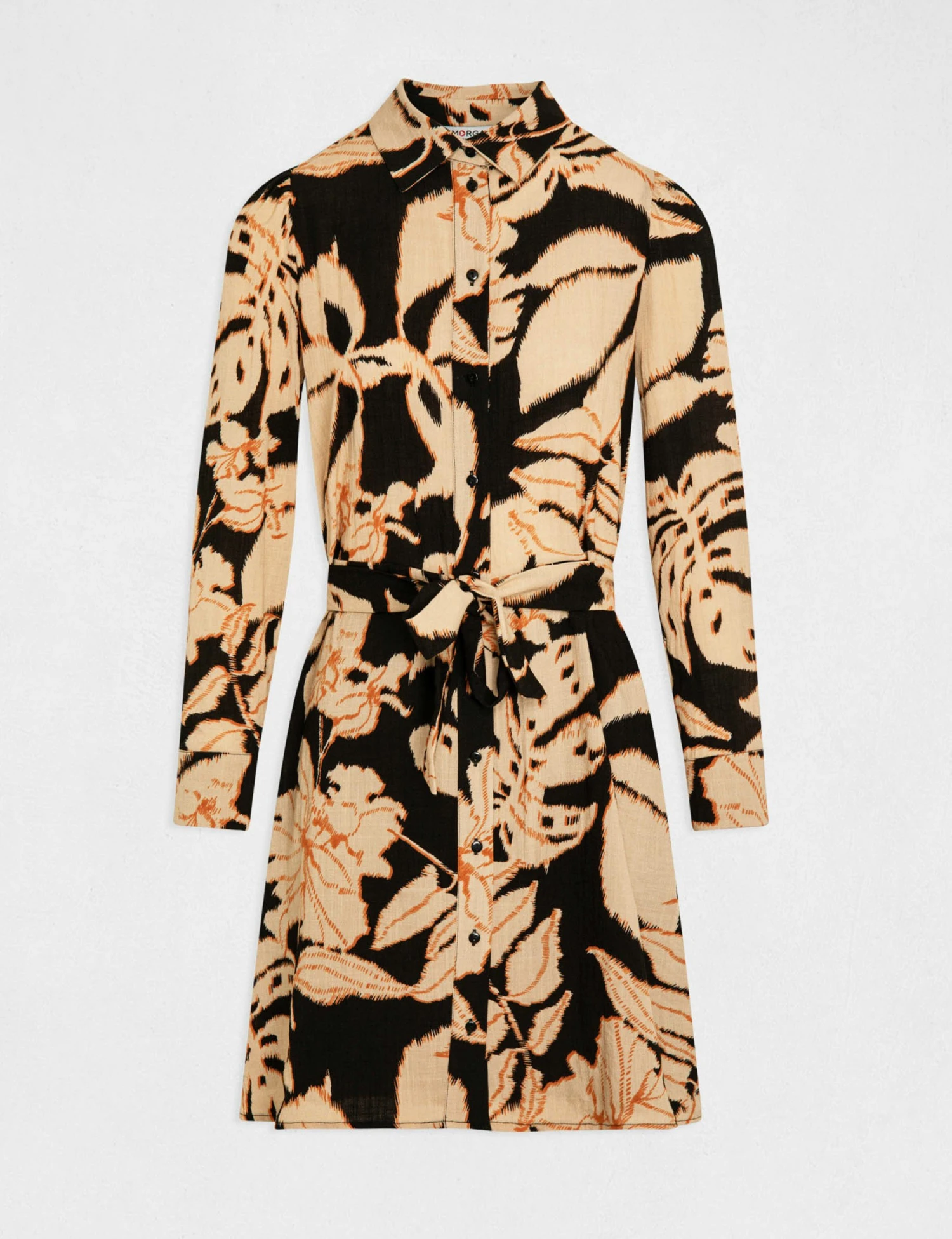 Robe Chemise Droite Imprimé Végétal Multico Femme 5 Robe Chemise Droite Imprimé Végétal Multico Femme – Image 5