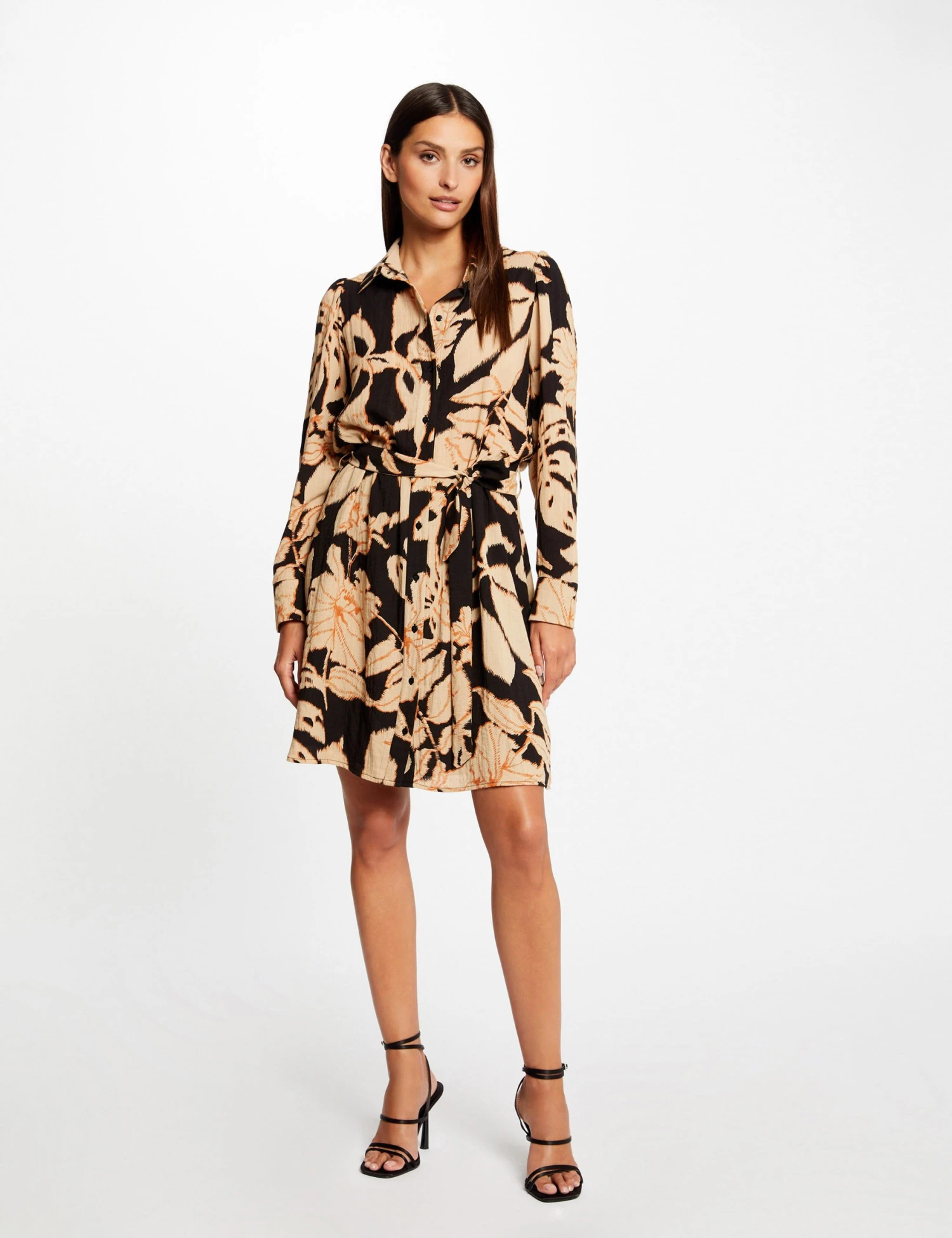 Robe Chemise Droite Imprimé Végétal Multico Femme 4 Robe Chemise Droite Imprimé Végétal Multico Femme – Image 4