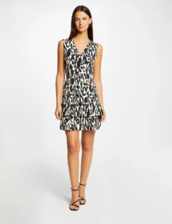 Robe Cintrée à Volants Imprimé Animalier Multico Femme