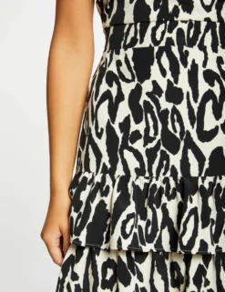 Robe Cintrée à Volants Imprimé Animalier Multico Femme -Mode de Reve Magasin robe cintree a volants imprime animalier multico femme vue4 32536300942880900