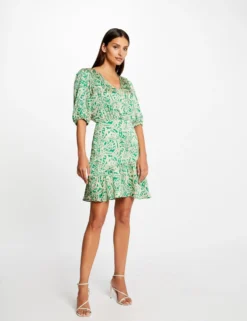 Robe Cintrée Dos Ouvert Satin Imprimée Multico Femme -Mode de Reve Magasin robe cintree dos ouvert satin imprimee multico femme vue5 32536300954950900