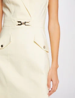 Robe Droite Avec Ornement Métallique Jaune Paille Femme -Mode de Reve Magasin robe droite avec ornement metallique jaune paille femme vue6 32536300896940402