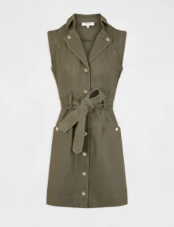 Robe Droite Boutonnée Ceinturée Vert Kaki Femme 10 Robe Droite Boutonnée Ceinturée Vert Kaki Femme -Mode de Reve Magasin robe droite boutonnee ceinturee vert kaki femme vue3 32536300930990715