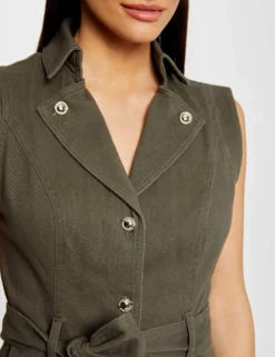 Robe Droite Boutonnée Ceinturée Vert Kaki Femme 11 Robe Droite Boutonnée Ceinturée Vert Kaki Femme -Mode de Reve Magasin robe droite boutonnee ceinturee vert kaki femme vue4 32536300930990715