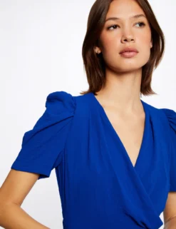 Robe évasée Avec Col Cache-coeur Bleu Electrique Femme 11 Robe évasée Avec Col Cache-coeur Bleu Electrique Femme -Mode de Reve Magasin robe evasee avec col cache coeur bleu electrique femme vue4 32536300886190314