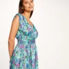 Robe Longue Droite Imprimé Floral Multico Femme