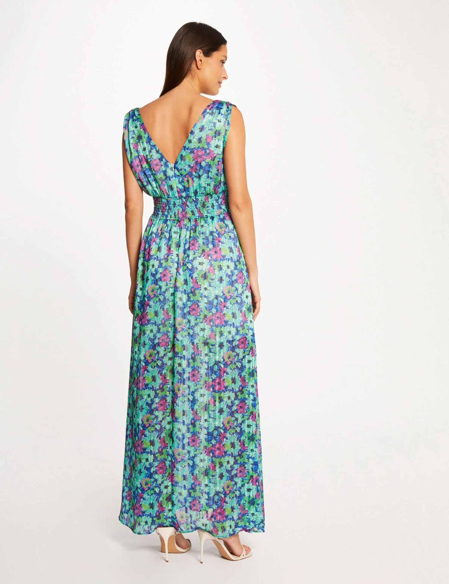 Robe Longue Droite Imprimé Floral Multico Femme 2 Robe Longue Droite Imprimé Floral Multico Femme – Image 2