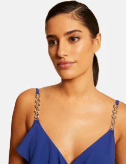 Robe Patineuse Avec Col Cache-coeur Bleu Electrique Femme -Mode de Reve Magasin robe patineuse avec col cache coeur bleu electrique femme vue4 32536300931690314