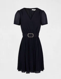 Robe Patineuse Bas Plissé Marine Femme -Mode de Reve Magasin robe patineuse bas plisse marine femme vue3 32536300950610301