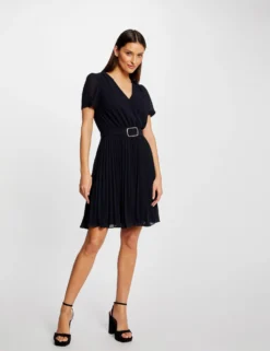 Robe Patineuse Bas Plissé Marine Femme -Mode de Reve Magasin robe patineuse bas plisse marine femme vue5 32536300950610301