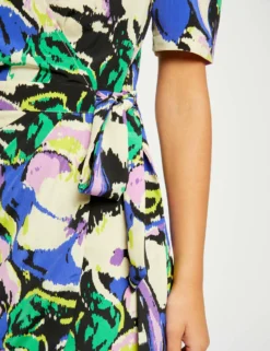 Robe Portefeuille Imprimé Abstrait Multico Femme -Mode de Reve Magasin robe portefeuille imprime abstrait multico femme vue4 32536300958780900