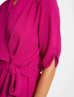 Robe Portefeuille Manches 3/4 Framboise Femme 11 Robe Portefeuille Manches 3/4 Framboise Femme -Mode de Reve Magasin robe portefeuille manches 34 framboise femme vue4 32536300942440502