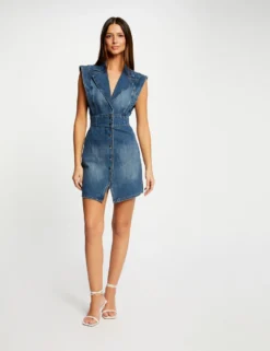 Robe Sans Manches Ceintrée Jean Stone Femme -Mode de Reve Magasin robe sans manches ceintree jean stone femme vue5 32536300939240308