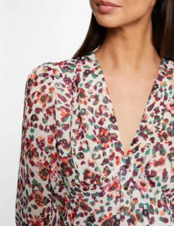 Robe Trapèze Fluide Imprimé Floral Ecru Femme -Mode de Reve Magasin robe trapeze fluide imprime floral ecru femme vue5 32536300945530201