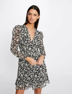 Robe Trapèze Fluide Imprimé Floral Multico Femme