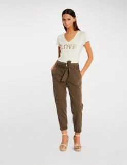 T-shirt à Manches Courtes Ivoire Femme -Mode de Reve Magasin t shirt a manches courtes ivoire femme vue5 32536300931020203