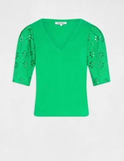 T-shirt à Manches Courtes Vert Femme -Mode de Reve Magasin t shirt a manches courtes vert femme vue3 32536300939250600