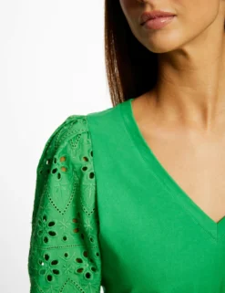 T-shirt à Manches Courtes Vert Femme -Mode de Reve Magasin t shirt a manches courtes vert femme vue4 32536300939250600