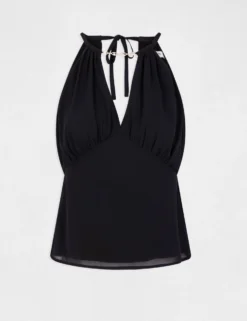 T-shirt Col En V Sans Manches Marine Femme -Mode de Reve Magasin t shirt col en v sans manches marine femme vue3 32536300939480301