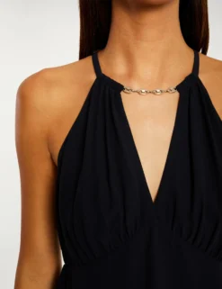 T-shirt Col En V Sans Manches Marine Femme -Mode de Reve Magasin t shirt col en v sans manches marine femme vue4 32536300939480301