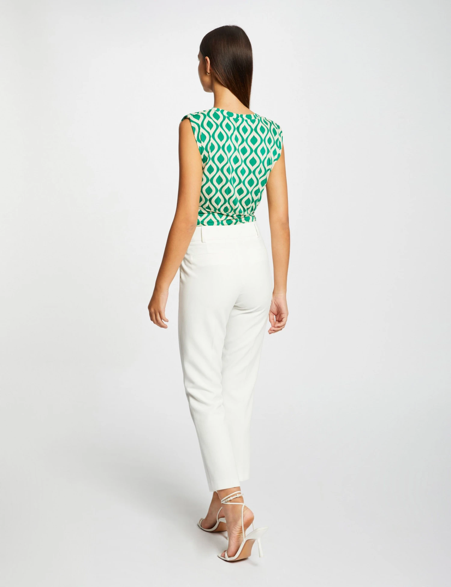 T-shirt Imprimé Géométrique Vert Femme 2 T-shirt Imprimé Géométrique Vert Femme – Image 2