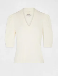 T-shirt Manches 3/4 Ballons Ecru Moyen Femme -Mode de Reve Magasin t shirt manches 34 ballons ecru moyen femme vue3 32536300941730213