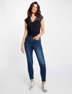 T-shirt Manches Courtes à Dentelle Marine Femme -Mode de Reve Magasin t shirt manches courtes a dentelle marine femme vue5 32536300901240301