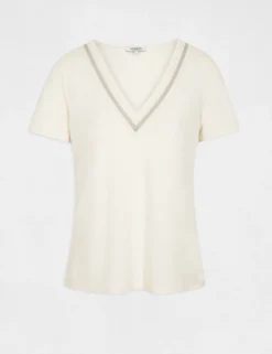 T-shirt Manches Courtes à Détails Bijoux Ivoire Femme 8 T-shirt Manches Courtes à Détails Bijoux Ivoire Femme -Mode de Reve Magasin t shirt manches courtes a details bijoux ivoire femme vue3 32536300928490203