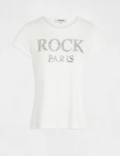 T-shirt Manches Courtes à Inscription Argente Femme 8 T-shirt Manches Courtes à Inscription Argente Femme -Mode de Reve Magasin t shirt manches courtes a inscription argente femme vue3 32536300942010104