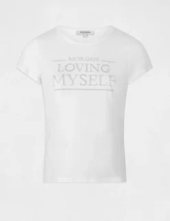 T-shirt Manches Courtes à Inscription Ecru Femme -Mode de Reve Magasin t shirt manches courtes a inscription ecru femme vue3 32536300939160201