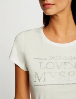 T-shirt Manches Courtes à Inscription Ecru Femme -Mode de Reve Magasin t shirt manches courtes a inscription ecru femme vue4 32536300939160201