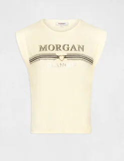 T-shirt Manches Courtes à Inscription Jaune Paille Femme 8 T-shirt Manches Courtes à Inscription Jaune Paille Femme -Mode de Reve Magasin t shirt manches courtes a inscription jaune paille femme vue3 32536300883890402