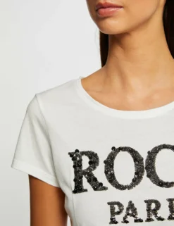 T-shirt Manches Courtes à Inscription Noir Femme -Mode de Reve Magasin t shirt manches courtes a inscription noir femme vue4 32536300942010100