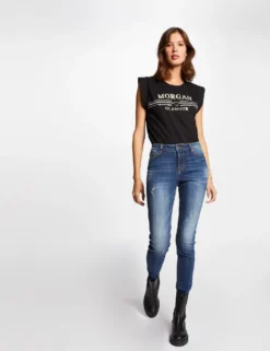 T-shirt Manches Courtes à Inscription Noir Femme -Mode de Reve Magasin t shirt manches courtes a inscription noir femme vue5 32536300883890100