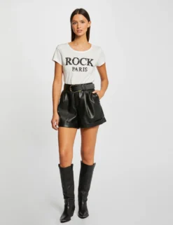 T-shirt Manches Courtes à Inscription Noir Femme -Mode de Reve Magasin t shirt manches courtes a inscription noir femme vue5 32536300942010100