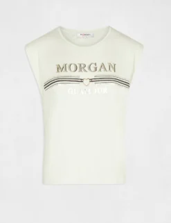 T-shirt Manches Courtes à Inscription Vert Clair Femme -Mode de Reve Magasin t shirt manches courtes a inscription vert clair femme vue3 32536300883890607