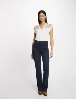 T-shirt Manches Courtes à Plumetis Ecru Femme -Mode de Reve Magasin t shirt manches courtes a plumetis ecru femme vue5 32536300941690201