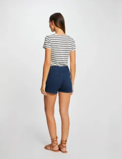 T-shirt Manches Courtes à Rayures Marine Femme -Mode de Reve Magasin t shirt manches courtes a rayures marine femme vue2 32536300965940301