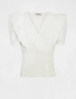 T-shirt Manches Courtes à Volants Ecru Femme 8 T-shirt Manches Courtes à Volants Ecru Femme -Mode de Reve Magasin t shirt manches courtes a volants ecru femme vue3 32536300958840201