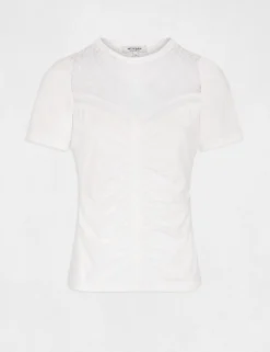 T-shirt Manches Courtes Avec Dentelle Ecru Femme -Mode de Reve Magasin t shirt manches courtes avec dentelle ecru femme vue3 32536300928590201