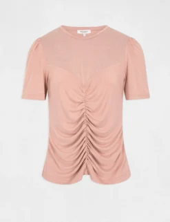 T-shirt Manches Courtes Avec Fronces Vieux Rose Femme 8 T-shirt Manches Courtes Avec Fronces Vieux Rose Femme -Mode de Reve Magasin t shirt manches courtes avec fronces vieux rose femme vue3 32536300928570507