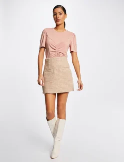 T-shirt Manches Courtes Avec Fronces Vieux Rose Femme 7 T-shirt Manches Courtes Avec Fronces Vieux Rose Femme -Mode de Reve Magasin t shirt manches courtes avec fronces vieux rose femme vue5 32536300928570507